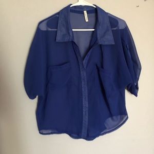 Paradise Sheer Dark Blue Shirt